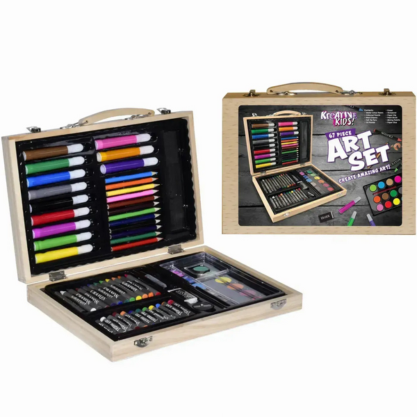67 Piece Large Art Set in Wooden Case